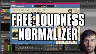  Loudness normalization, auto gain, loudness meter, VST3 and free - TbPro Audio dpMeter4 in Bitwig