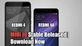 Redmi 4/4A MIUI 10 Stable Released | Download Now