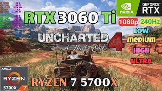 Uncharted 4: A Thief's End RTX 3060 TI Ryzen 7 5700X | All Settings | GAMING TEST 2023