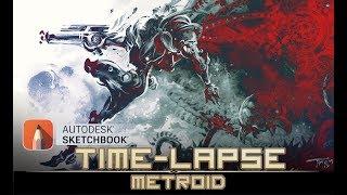 Super Metroid in Sketchbook Pro (time-lapse with dissectional)