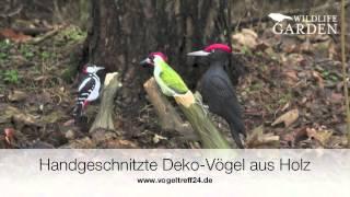 Deko Vogel Holzfiguren handgeschnitzt Holzarbeit Kunsthandwerk Dekoration