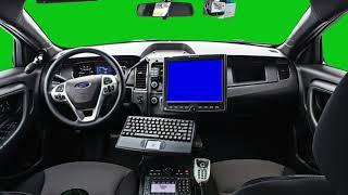 Police Car Interior Green Screen Footage 4K