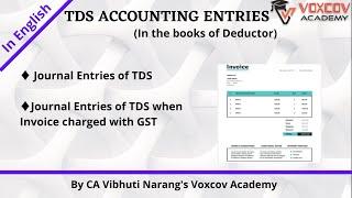 TDS Journal Entries In the books of Deductor in English// TDS Journal Entries With GST