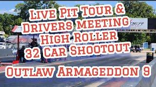 Mega Cash Days High Roller  Drivers meeting Pit Tour Outlaw Armageddon 9 No prep drag racing 2024