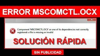 Component MSCOMCTL.OCX solución Error