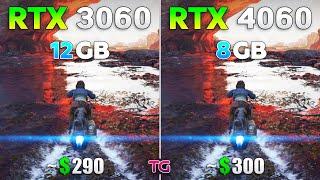 RTX 3060 12GB vs RTX 4060 8GB - Test in New Games 2024