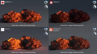 Render Comparison Test 8 (Volume) - Redshift, Arnold, V-Ray, Mantra -