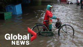 Heavy rainfall triggers flooding across Southern India and Sri Lanka