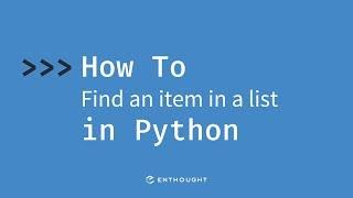 How to find an item in a list in Python