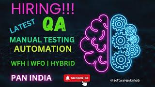 HIRING !!! QA Freshers and Experienced || Manual Testing || Automation Testing #softwarejobs