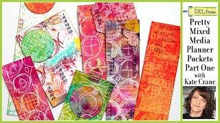 Gel Press Monoprinted Planner Pockets Part 1 by Kate Crane