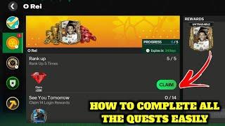 HOW TO COMPLETE O REI QUESTS IN FC MOBILE | 95 OVR FREE PELE CARD | HOW TO CLAIM LOGIN REWARD