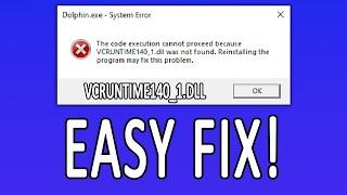 VCRUNTIME140_1.dll Was Not Found EASY FIX (2024) | (Including MSVCP140.dll)
