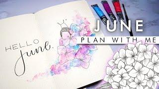 PLAN WITH ME | June 2019 Floral Bullet Journal Setup