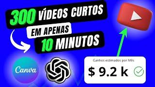 COMO FIZ 300 VIDEOS CURTOS NO YOUTUBE com APENAS 10 Minutos SEM APARECER