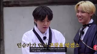 RUN BTS EP 147 Yoongi and Jin getting spanked by Taehyung and Jungkook