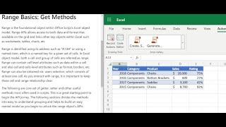 Excel Office Scripts: Range basics