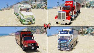 COCA COLA TRUCK VS SCANIA TRUCK VS TERRORBYTE TRUCK IN GTA 5 -WHICH IS BEST ?