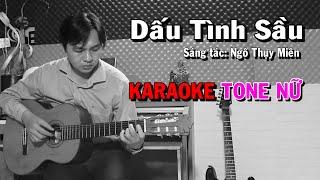 Dấu Tình Sầu - Tone nữ - Beat Guitar - Karaoke NBC