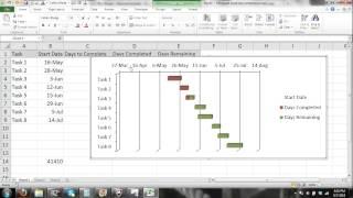 Microsoft Excel Gantt Chart Tutorial Excel 2010 Part 2 - Automated Progress Gantt Chart Tu