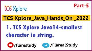 JAVA Hands-on Solutions | TCS Xplore |Smallest Character in String| XploreProgram 2022