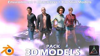 PUBG 3D Models for blender and Prisma + Free Environment, Characters and Car Skin Models Pack