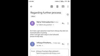 Infosys replies me on when I can get my Offer letter for System engineer - infosys reply