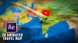 3D Animated Travel Map Tutorial in After Effects || BFX Factory