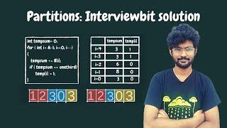 Partitions Interviewbit solution