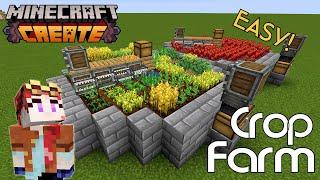 Minecraft Create Mod (1.20.1): Easy Fully AUTOMATIC CROP farm. Perfect first farm.