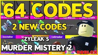 2 NEW CODES64 WORKING CODES for ️MURDER MISTERY 2️  ZYLEAKS ️ Roblox 2024
