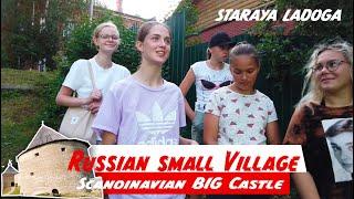 Russian Family in Staraya Ladoga, Scandinavian Castle