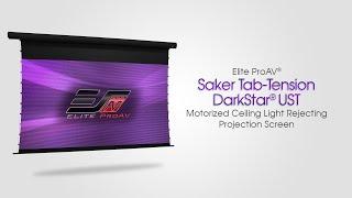 Elite ProAV® Saker Tab-Tension DarkStar® UST - Motorized Ceiling Light Rejecting Projection Screen
