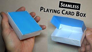 Deck of Playing Cards - Seamless Rectangular Origami Box with Color-Changed Lid - Pure Origami