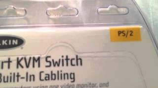 Belkin 2-port KVM Switch with Built-In Cabling for sale on Ebay.