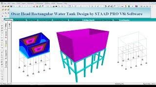 Elevated Rectangular Water Tank Design by STAAD Pro V8i Software