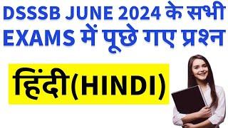 Hindi (हिंदी) question asked in DSSSB June 2024 Exam | DSSSB general paper preparation