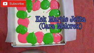 Kek Marble Jelita - cara paling mudah melorek kek marble jelita