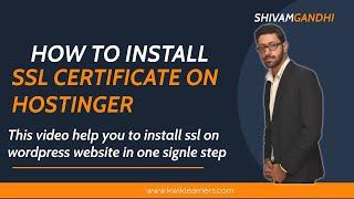How to install ssl certificate on hostinger For Beginners