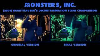 Monsters, Inc. (2001) Harryhausen’s Decontamination Scene Comparison