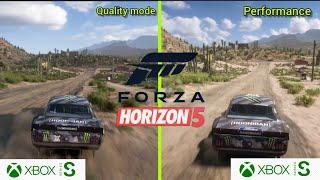 Forza Horizon 5 | PERFORMANCE MODE VS QUALITY MODE (60fps vs 30fps) On Xbox Series S 