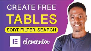 ELEMENTOR TABLES TUTORIAL: Create Free Data Tables in Elementor with search and filters