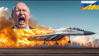 Russia panics! Ukrainian F-16 shoots down Russian air king Sukhoi Su-57!