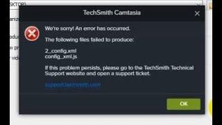 We're sorry an error has occurred techsmith camtasia