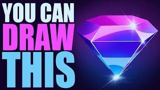 ANYONE Can Draw This Diamond in PROCREATE | Diamond drawing easy step by step