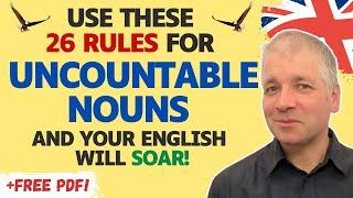 26 Uncountable Noun Rules (Advanced English Grammar C1 C2)