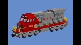 How To Build A Lego ATSF Santa Fe C40-8W 842 Diesel-Electric Locomotive (Co-Co) 3/3