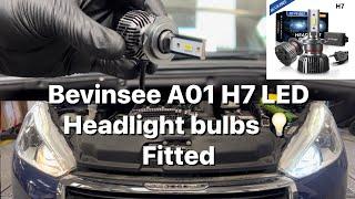 LED headlight bulbs Bevinsee A01 'easy fit' How to fit & review Peugeot 208 2015 L.E.D headlamp bulb
