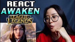 My REACTION to AWAKEN (ft. Valerie Broussard) | League of Legends Season 2019 Cinematic | REACT