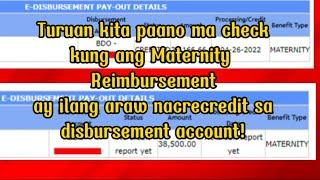 Ilang araw ba nacrecredit ang SSS Maternity Claims sa Disbursement account?